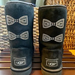 UGG Australia Black Swarovski Crystal Bow